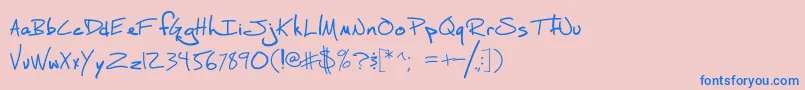 FhScript Font – Blue Fonts on Pink Background