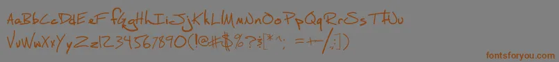 FhScript Font – Brown Fonts on Gray Background