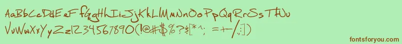 FhScript-Schriftart – Braune Schriften auf grünem Hintergrund