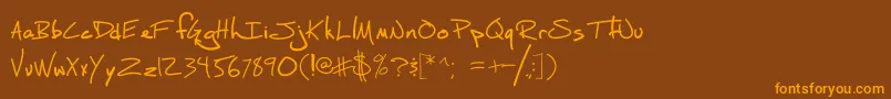 Police FhScript – polices orange sur fond brun