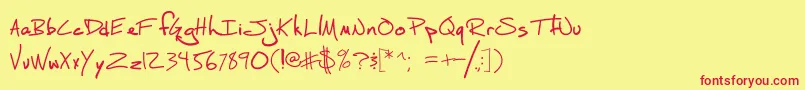 FhScript Font – Red Fonts on Yellow Background