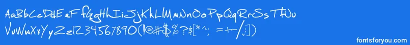 Fonte FhScript – fontes brancas em um fundo azul