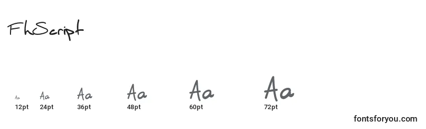 FhScript Font Sizes