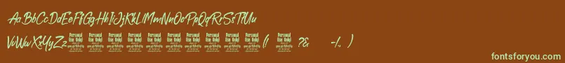 BoolackPersonalUse Font – Green Fonts on Brown Background