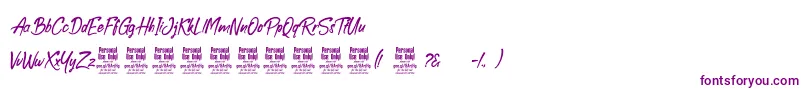BoolackPersonalUse-Schriftart – Violette Schriften auf weißem Hintergrund