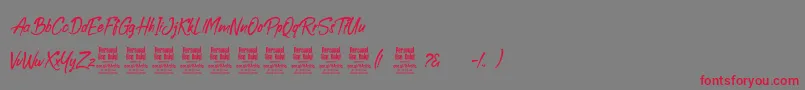 BoolackPersonalUse Font – Red Fonts on Gray Background