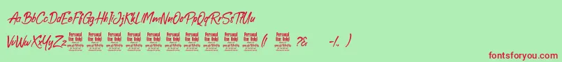 BoolackPersonalUse Font – Red Fonts on Green Background