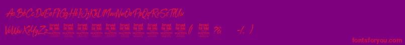 BoolackPersonalUse-Schriftart – Rote Schriften auf violettem Hintergrund