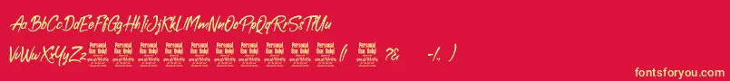 BoolackPersonalUse Font – Yellow Fonts on Red Background