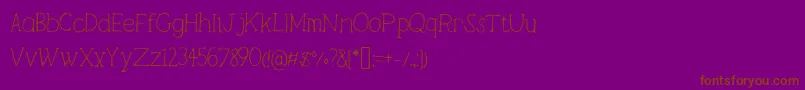 Lightweight Font – Brown Fonts on Purple Background