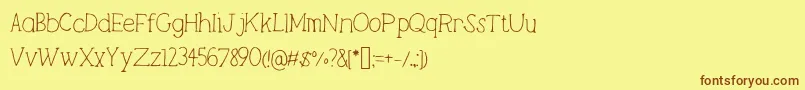 Lightweight Font – Brown Fonts on Yellow Background