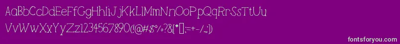 Lightweight Font – Green Fonts on Purple Background