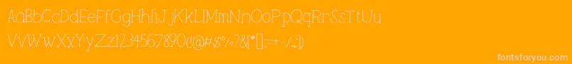 Lightweight Font – Pink Fonts on Orange Background