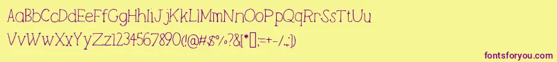 Lightweight Font – Purple Fonts on Yellow Background