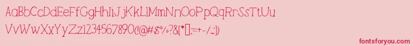 Lightweight Font – Red Fonts on Pink Background