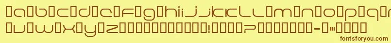 フォントExcele – 茶色の文字が黄色の背景にあります。