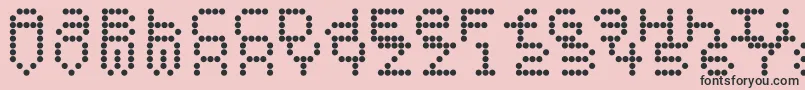 Perforationstrip-Schriftart – Schwarze Schriften auf rosa Hintergrund