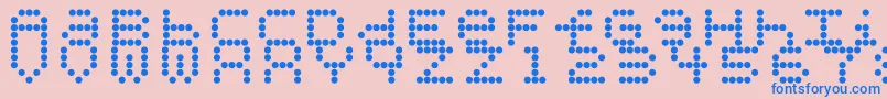 Perforationstrip Font – Blue Fonts on Pink Background