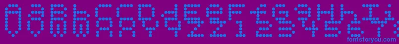 Perforationstrip Font – Blue Fonts on Purple Background