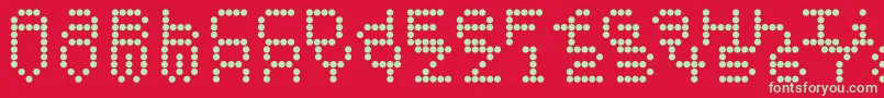 フォントPerforationstrip – 赤い背景に緑の文字