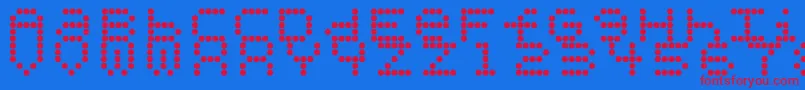 Police Perforationstrip – polices rouges sur fond bleu