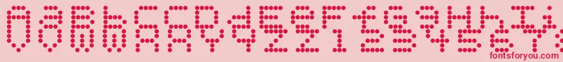 Perforationstrip Font – Red Fonts on Pink Background