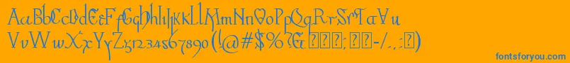 Valpuesta Font – Blue Fonts on Orange Background