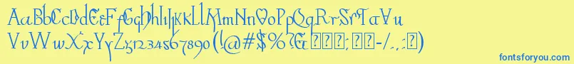 Valpuesta Font – Blue Fonts on Yellow Background