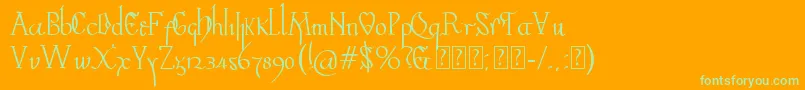 Valpuesta Font – Green Fonts on Orange Background