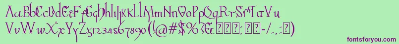 Valpuesta Font – Purple Fonts on Green Background