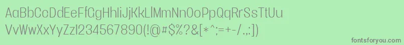 フォントVacersanslightpersonal – 緑の背景に灰色の文字