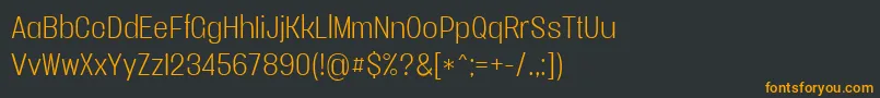 Шрифт Vacersanslightpersonal – оранжевые шрифты на чёрном фоне