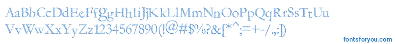 FragileDecay-Schriftart – Blaue Schriften auf weißem Hintergrund