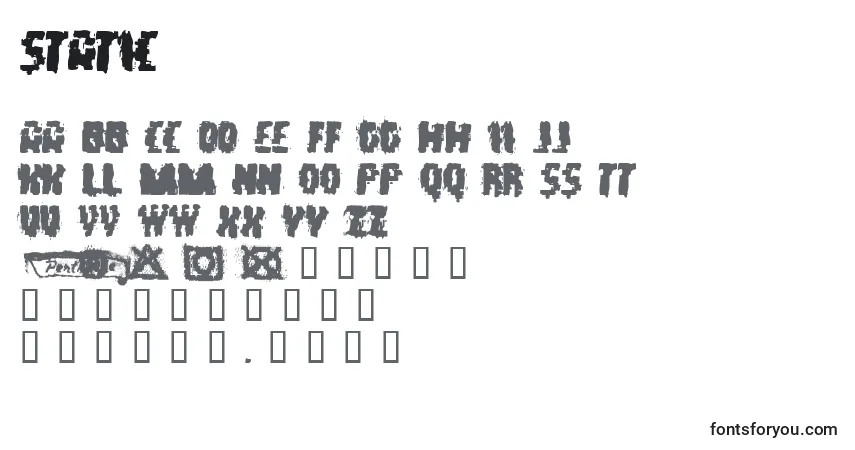 Schriftart Static – Alphabet, Zahlen, spezielle Symbole