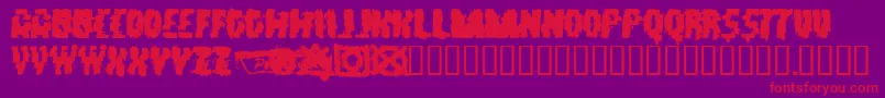 Fonte Static – fontes vermelhas em um fundo violeta