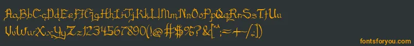 Blackscript-fontti – oranssit fontit mustalla taustalla