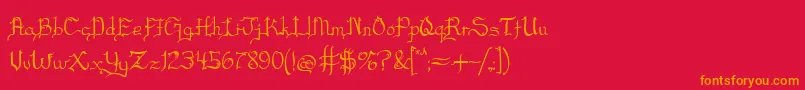 Blackscript Font – Orange Fonts on Red Background