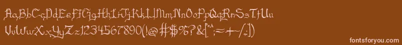 Blackscript Font – Pink Fonts on Brown Background