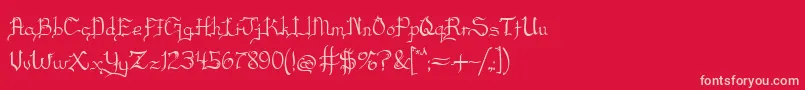 フォントBlackscript – 赤い背景にピンクのフォント