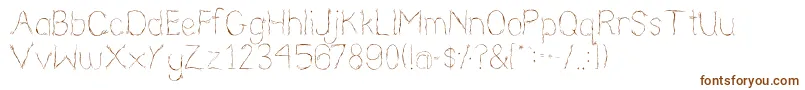 NearlyNude-Schriftart – Braune Schriften auf weißem Hintergrund