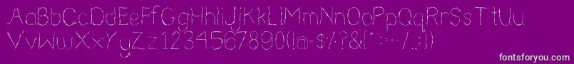 NearlyNude Font – Green Fonts on Purple Background