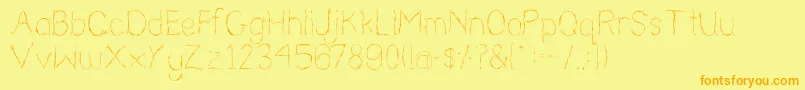 NearlyNude Font – Orange Fonts on Yellow Background