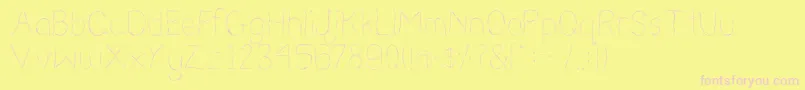 NearlyNude-Schriftart – Rosa Schriften auf gelbem Hintergrund