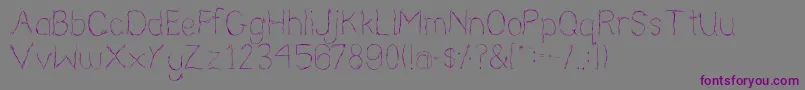Шрифт NearlyNude – фиолетовые шрифты на сером фоне