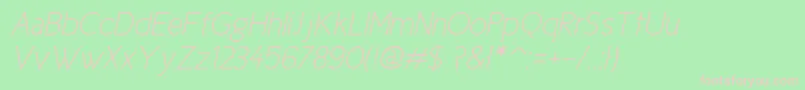 Шрифт Ciclefinaitalic – розовые шрифты на зелёном фоне