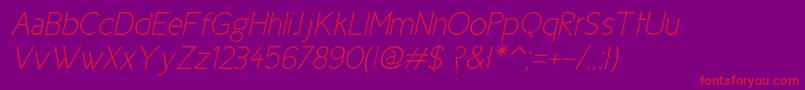 En savoir plus sur la police Ciclefinaitalic Police Ciclefinaitalic – polices rouges sur fond violet