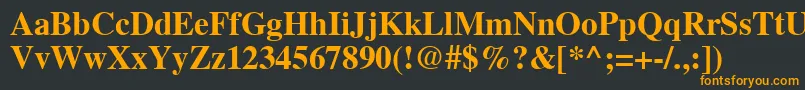 フォントTribuneBold – 黒い背景にオレンジの文字