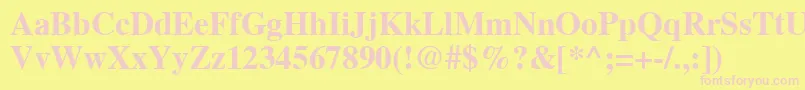 TribuneBold Font – Pink Fonts on Yellow Background