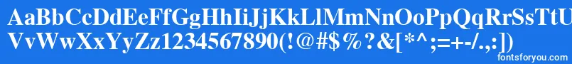 TribuneBold-Schriftart – Weiße Schriften auf blauem Hintergrund