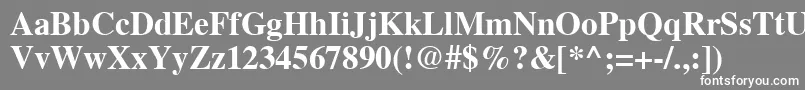 TribuneBold-Schriftart – Weiße Schriften auf grauem Hintergrund